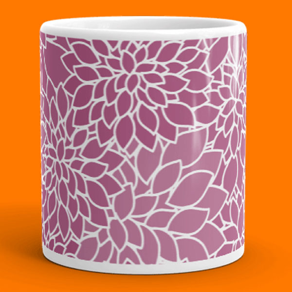 Abstract Leafy Purple Mug