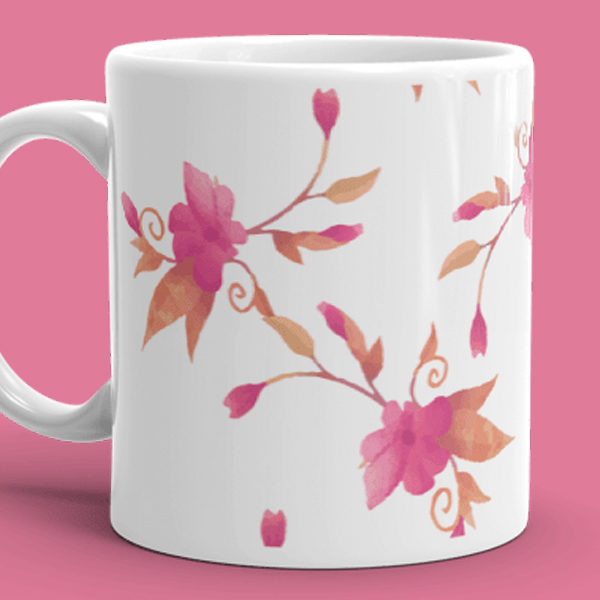 Colorful Pink Leaves Coffee Mug