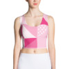 Pretty Geometric Women's Crop tops Pink and White