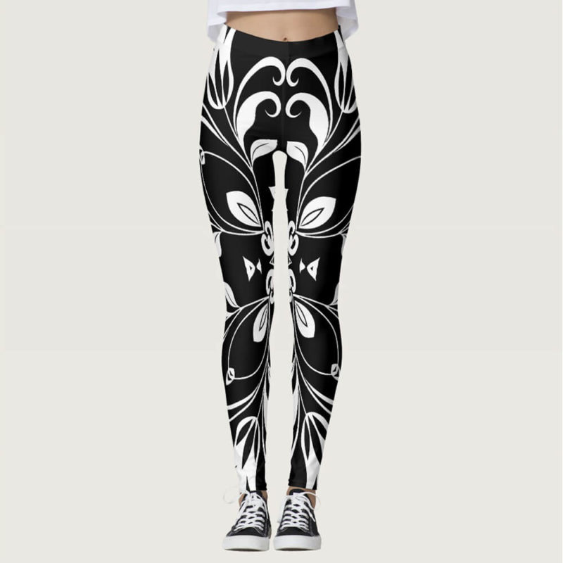 Bold Floral Butterfly Leggings, yoga butterfly leggings, cute yoga leggings, maternity yoga pants