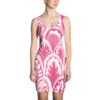 pretty abstract feathered hearts pink dress
