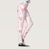 Heart You Printed Kawaii Munchkin Cat Leggings in Pink and White