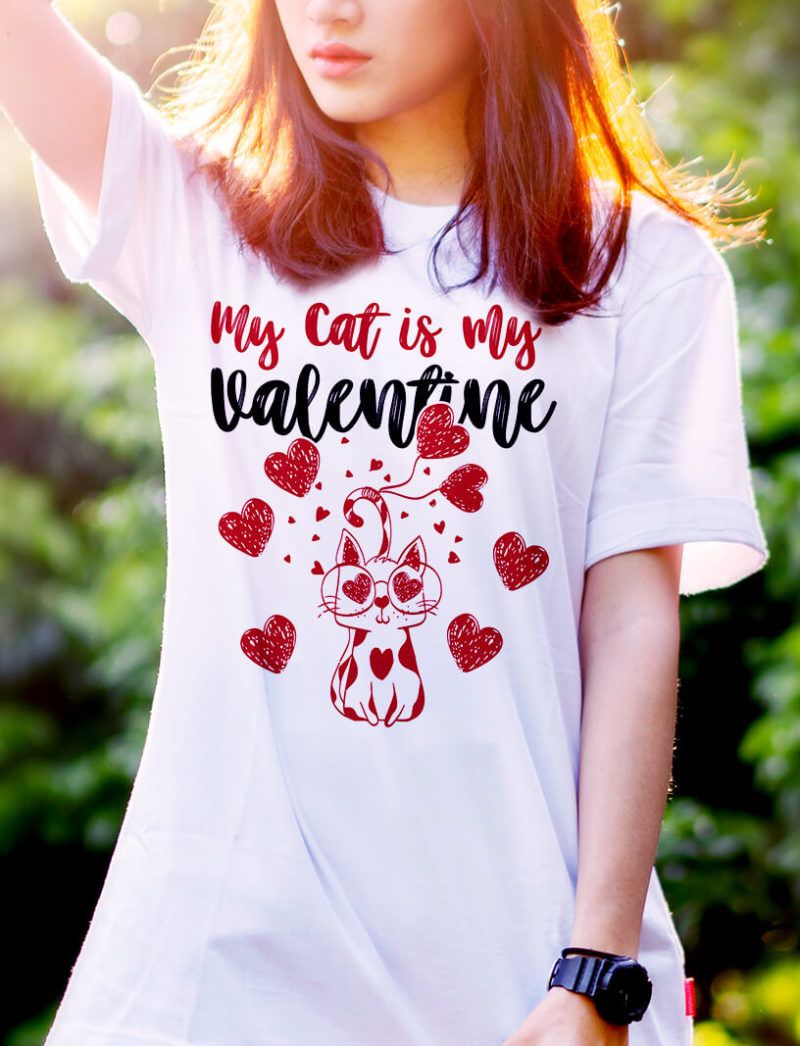 My Cat is my valentine cat lovers funny cat Shirt
