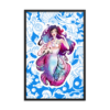 Framed Blue Mermaid Cnidaria Wall Art Print Poster