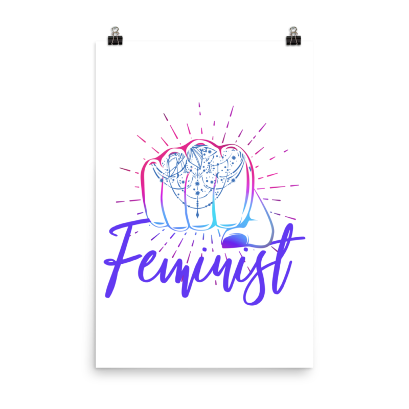 Feminist Girl Power Punch Tattoo Wall Art Print Poster