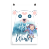Cute Winter Heart Polar Bear Sweet Wall Art Print Poster