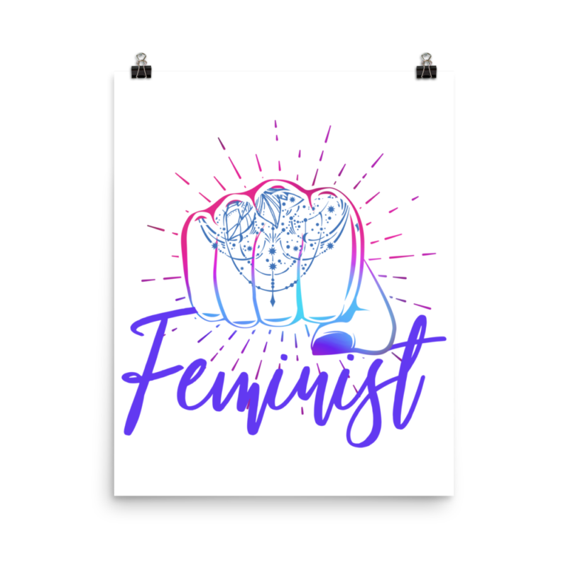 Feminist Girl Power Punch Tattoo Wall Art Print Poster