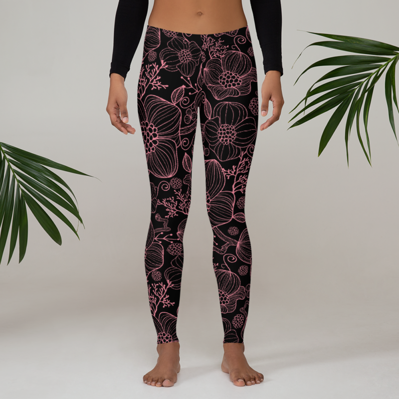 Black Pink Cosmos Leggings