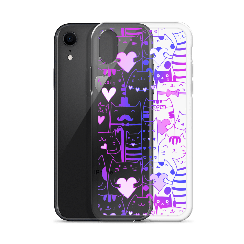 Heart You Purple and Blue Cats iPhone Case | IAMGONEGIRL DESIGNS