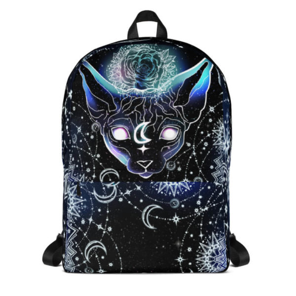 One of A Kind Celestial Moon Sphynx Cat Laptop Backpack