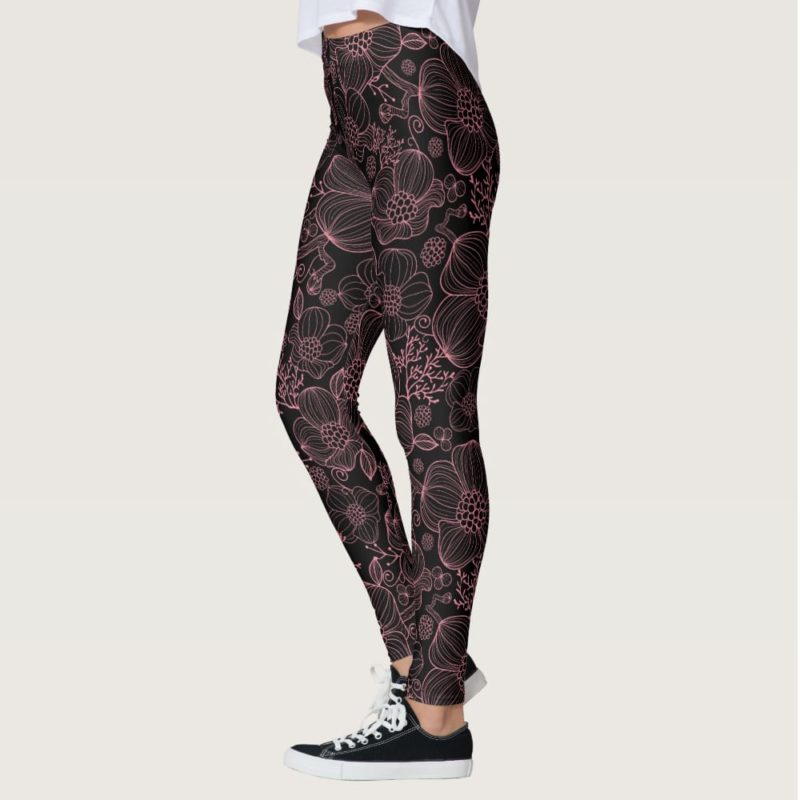 Black Pink Cosmos Leggings