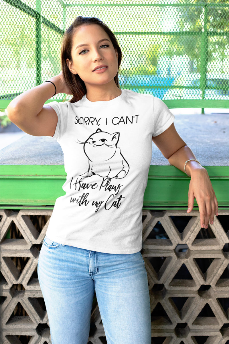 Sorry, I Cant I Have Plans Cat Funny Cat Shirt