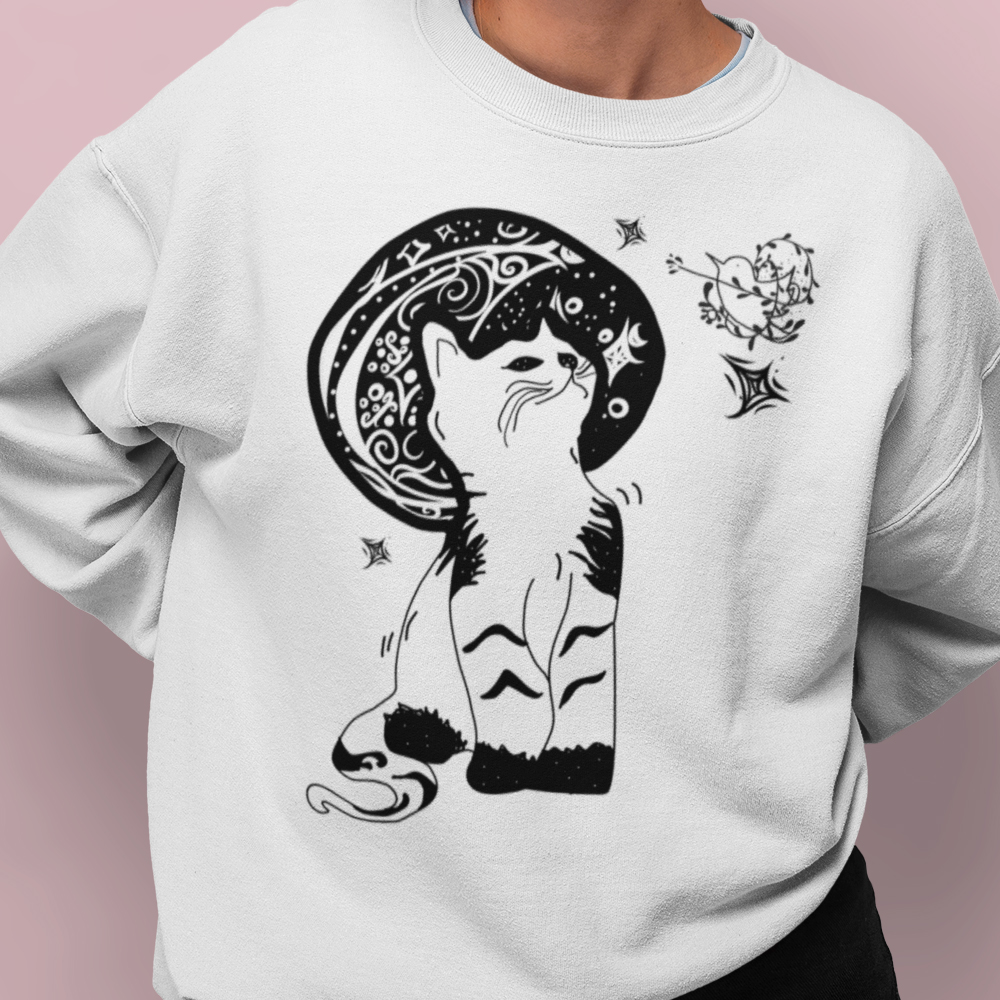 Space Cat Sweatshirt For Women - Cat Astronaut Crazy Cat Lady Christmas ...