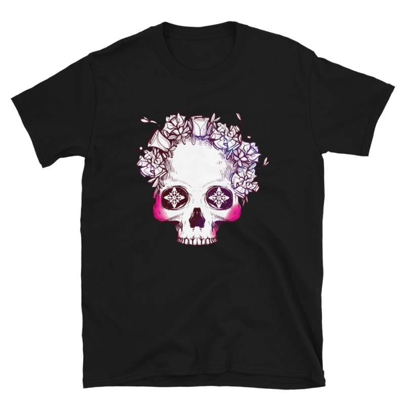 Floral Half Skull T-Shirt