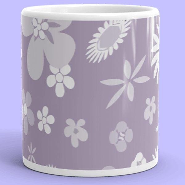 Purple Flower mug cute