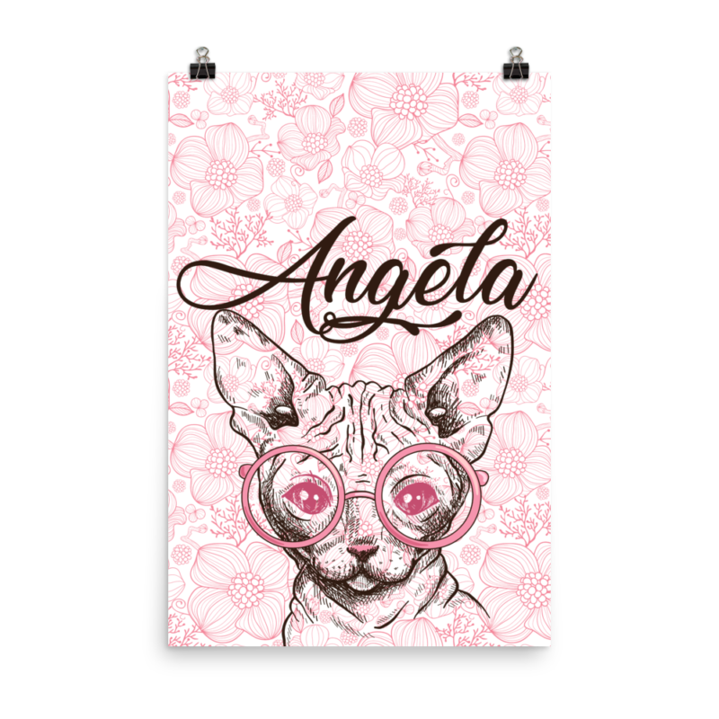 Personalize valentine sphynx cat face