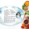 Custom Recipe Plate Keepsafe Heirloom gift, Mother's Day Gift, Recipe Platter, blue handwritten recipe platter for mom wedding chef