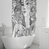 Shower Curtain 72"x72" Japanese Floral Eucalyptus Hibiscus Medley Shower Curtains