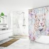 Tropical Unique Shower Curtain, Floral Botanical Tiger Shower Curtain , 71 x 74 housewarming gift